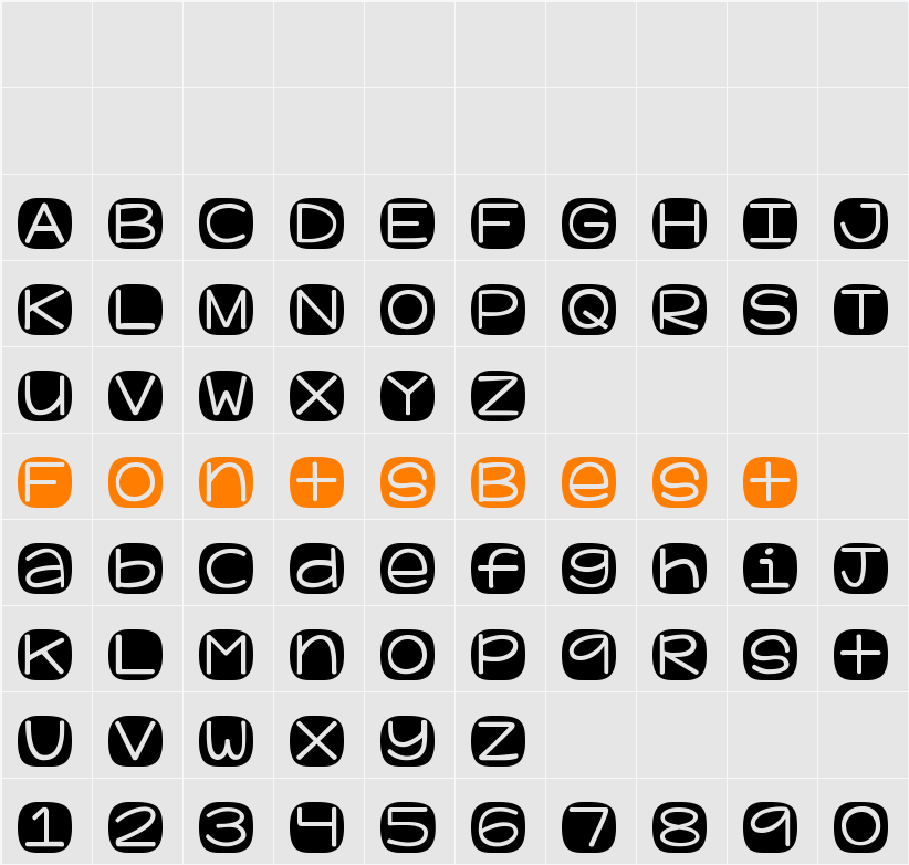 KG Geronimo Blocks Character Map
