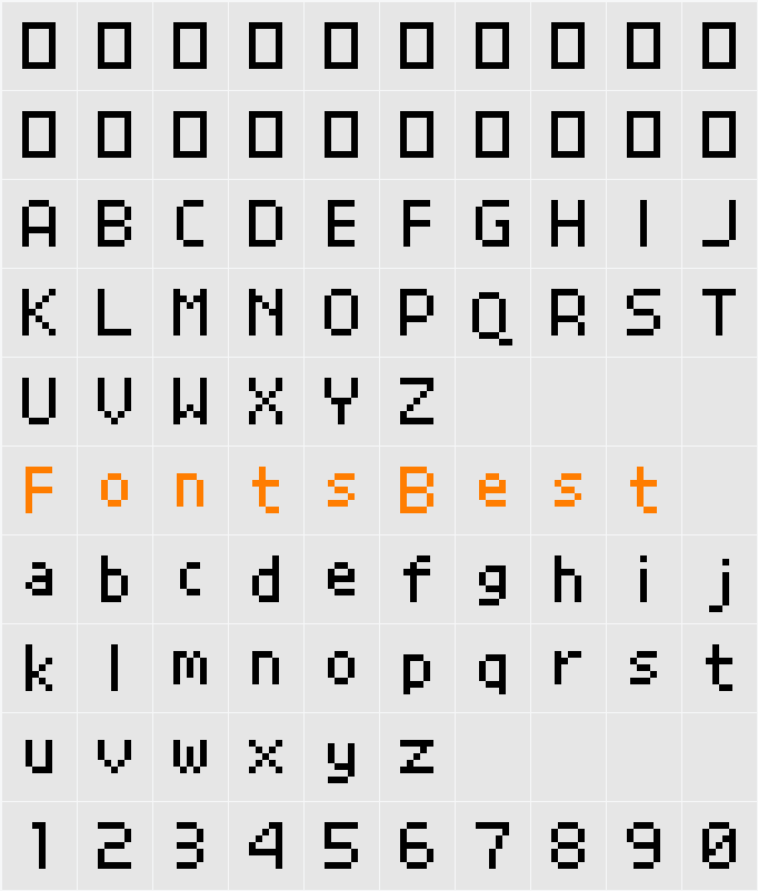 Grand9K Pixel Character Map