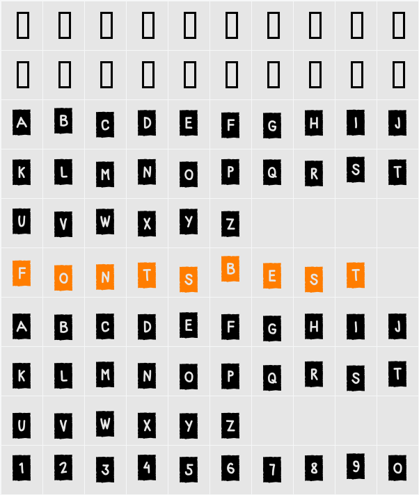 PencilBox Character Map
