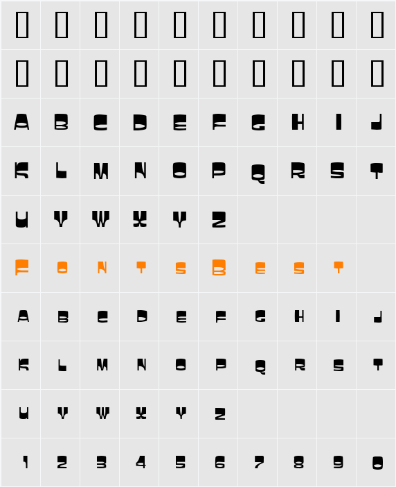 LaughinCondensed Character Map