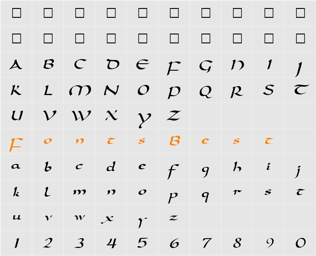 Dorita Character Map