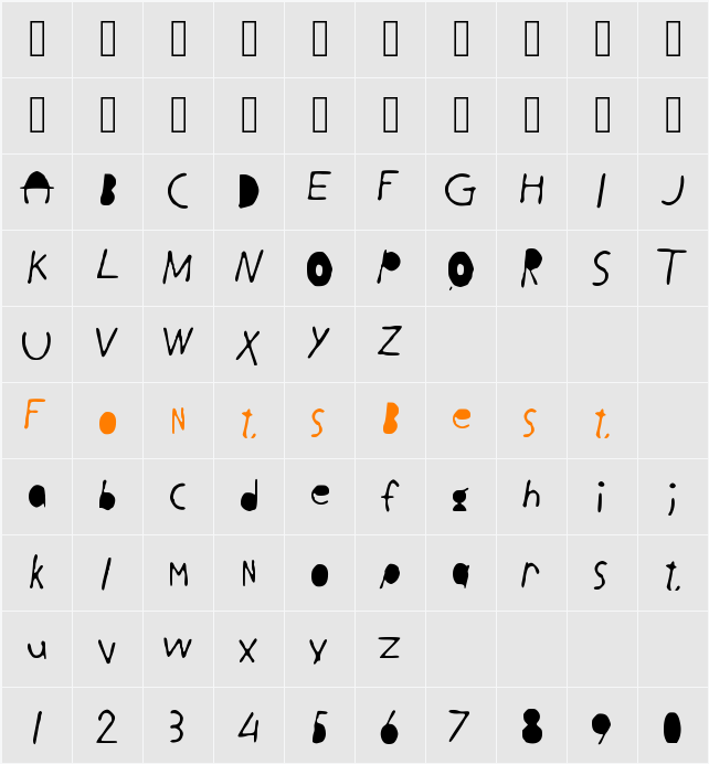 Black_Letters Character Map
