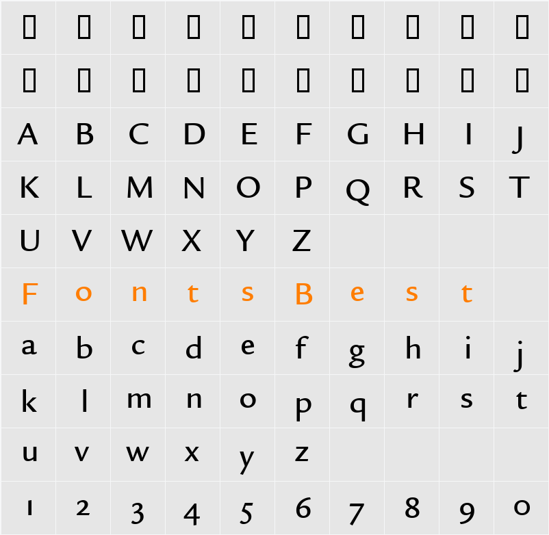 Legacy Sans Md OS ITC TT Character Map