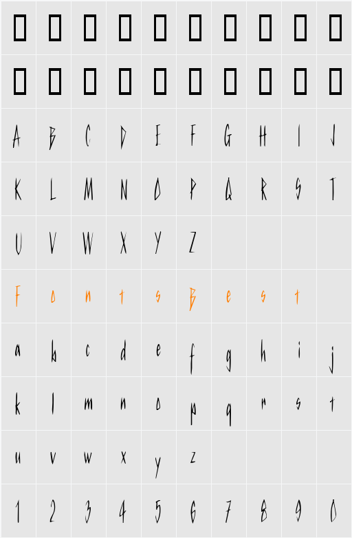 KurtzCondensed Character Map