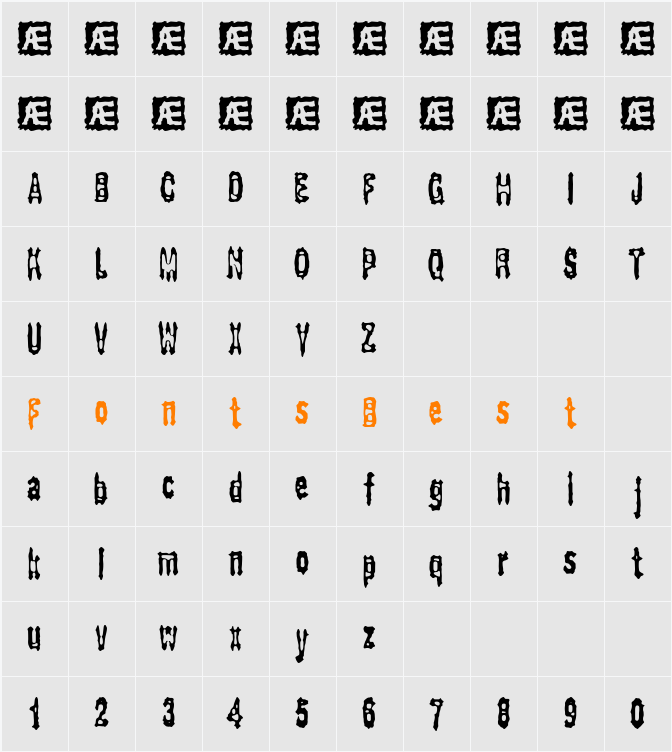 Gasping BRK Character Map