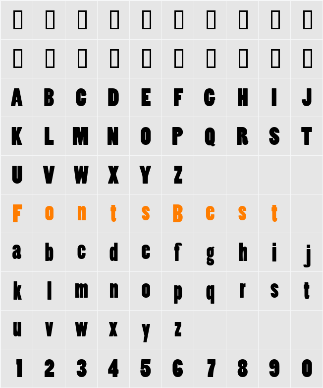 SlotSSK Character Map