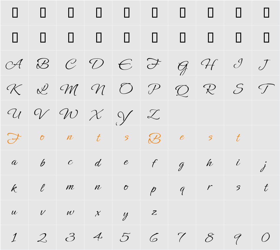 Ephesis Character Map