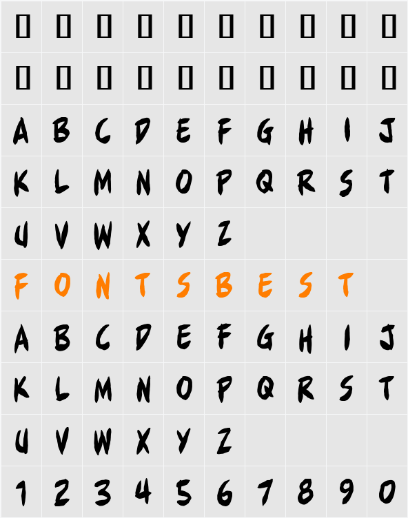 Full Bleed BB Character Map