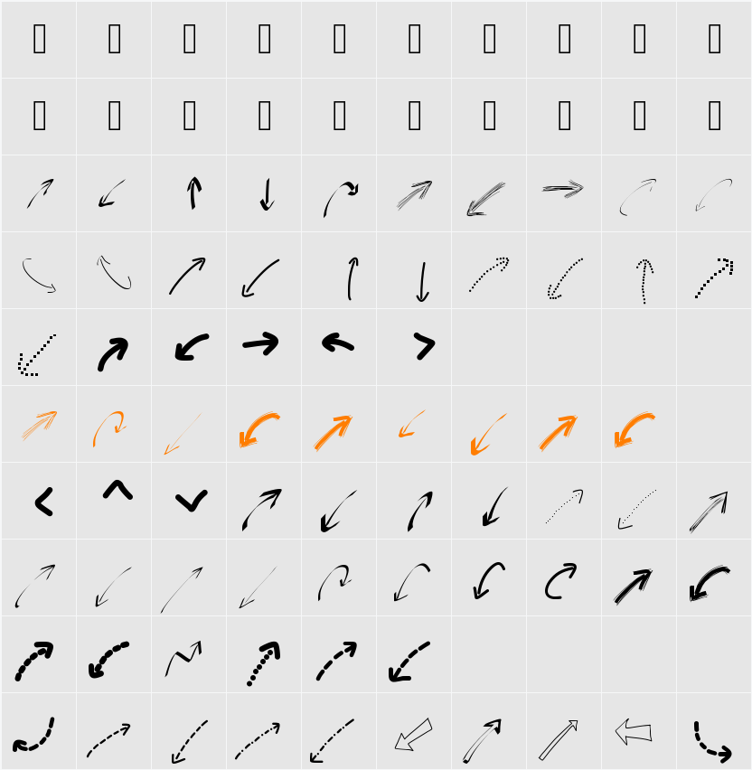 PeaxWebdesignarrows Character Map
