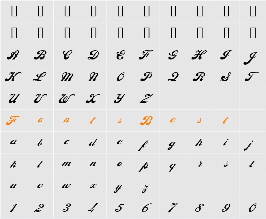 Philly Sport Script Character Map
