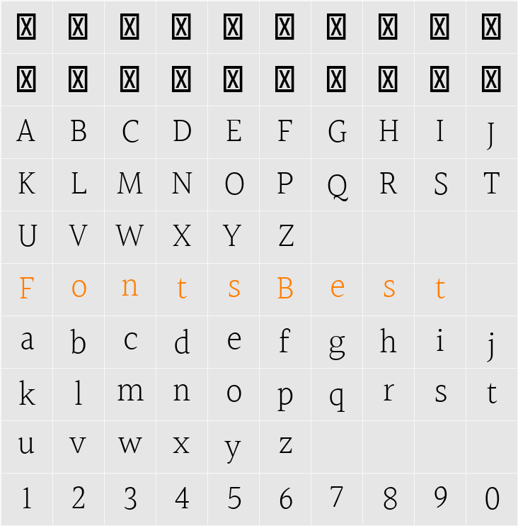 Halant Light Character Map