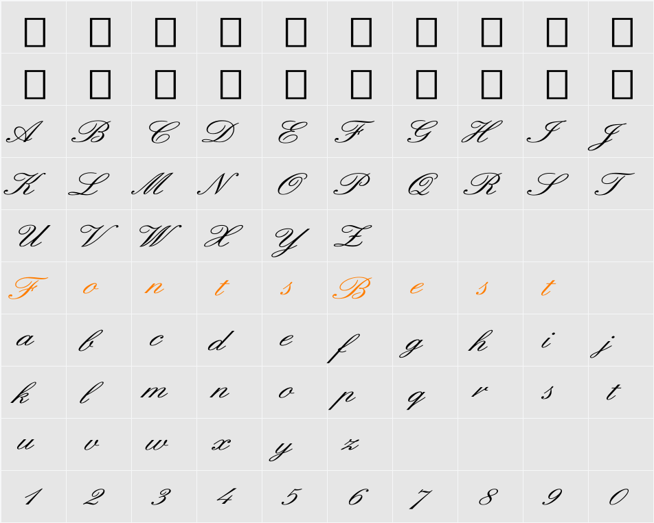 674-CAI978 Character Map