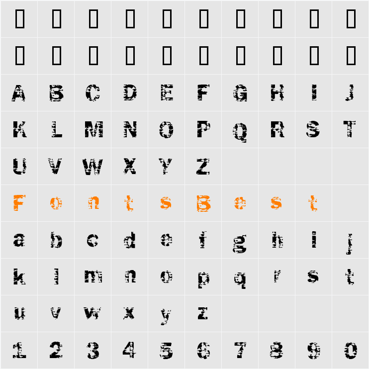 Funky04 Character Map