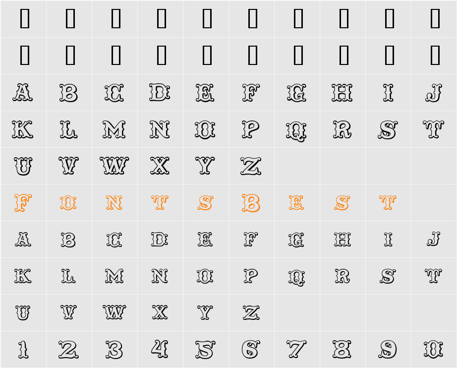 Taqueria Open Character Map