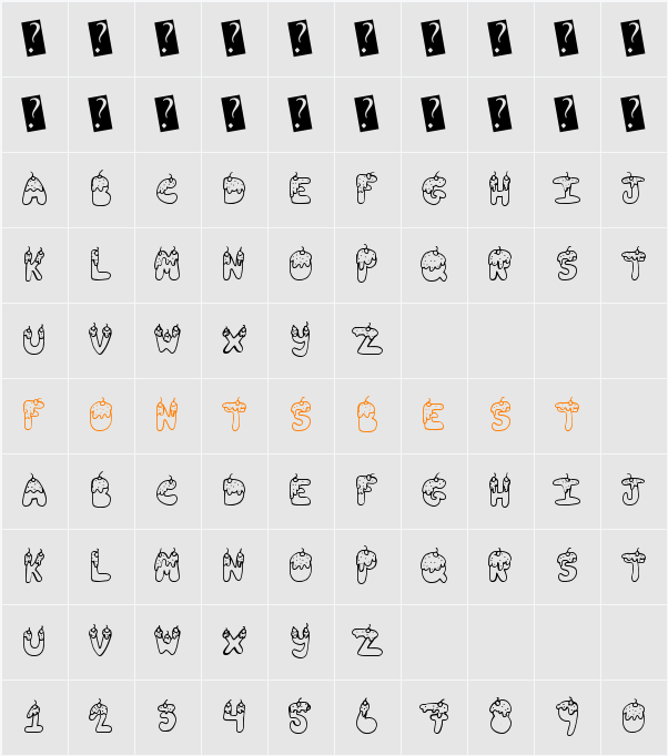 TastySundae Character Map