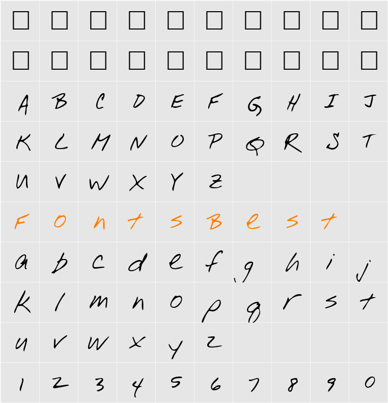 WinstonsHand Character Map