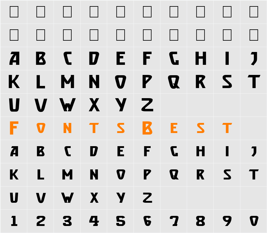 Brassett_Bold Character Map