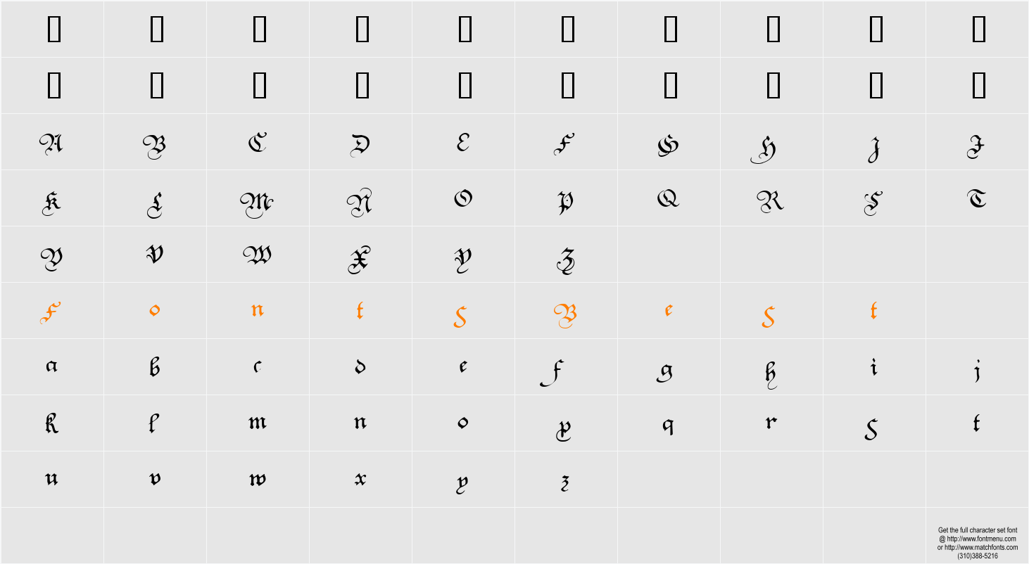 Square Text Tryout Character Map
