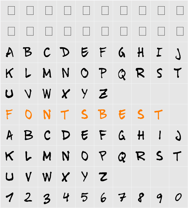 Tinet Character Map