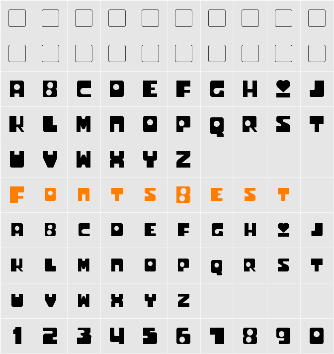 Utonium Character Map