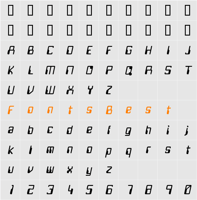 UltimoSSK Character Map