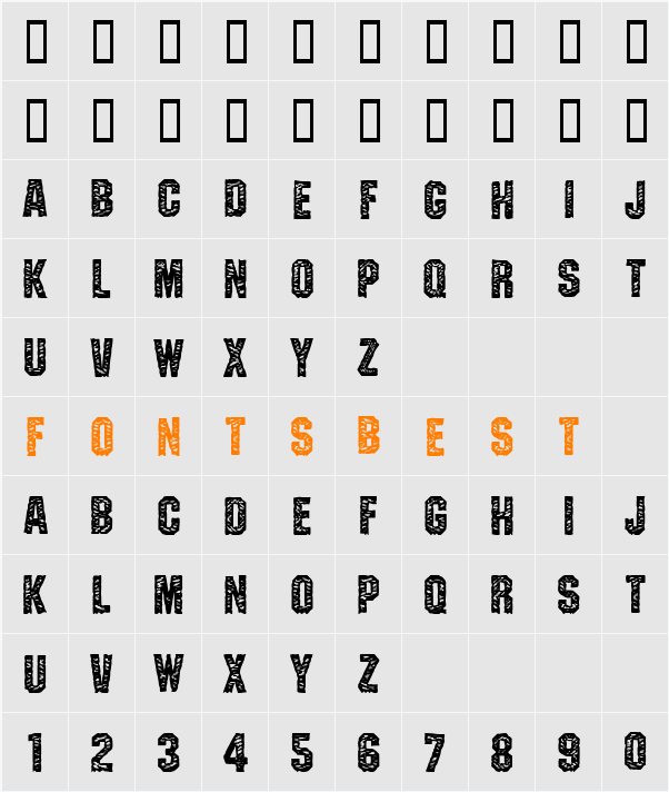 TXT Jersey Character Map