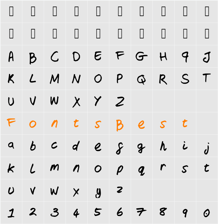 Snofferscript2 Character Map
