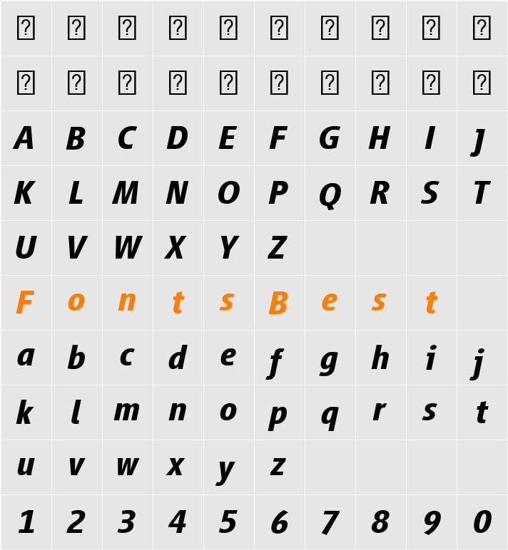 Vialog LT Com Bold Italic Character Map