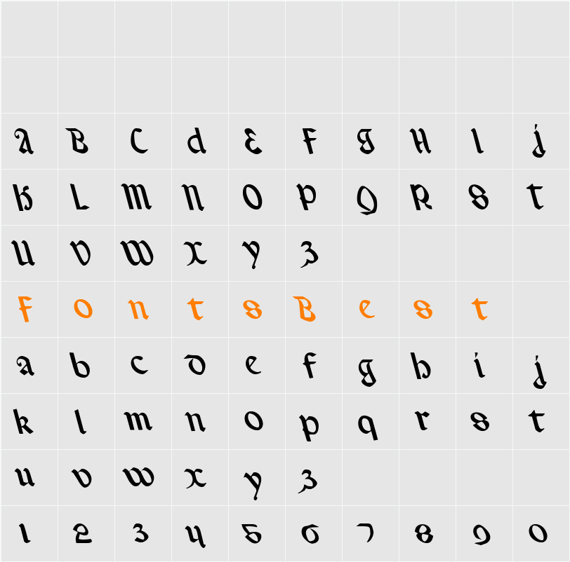 Valerius Leftalic Character Map