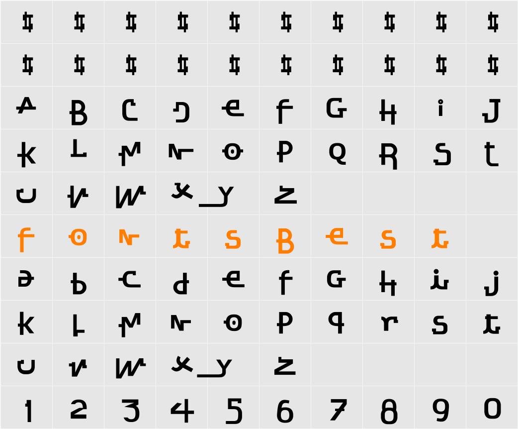 Stretched Signature Ext Bold Character Map