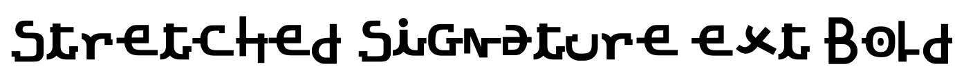 Stretched Signature Ext Bold Font Image