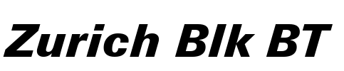 Zurich Blk BT Font Image
