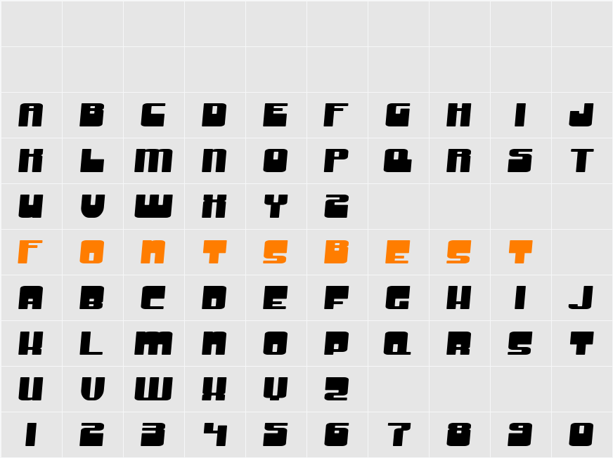 SF Groove Machine Extended Character Map