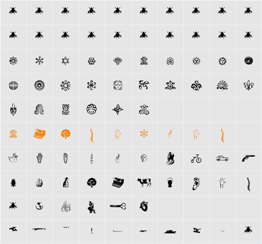 Recife Dings Character Map