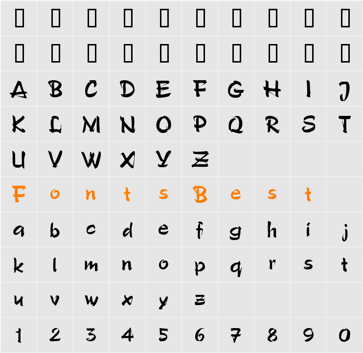 Polo Brush MF Character Map