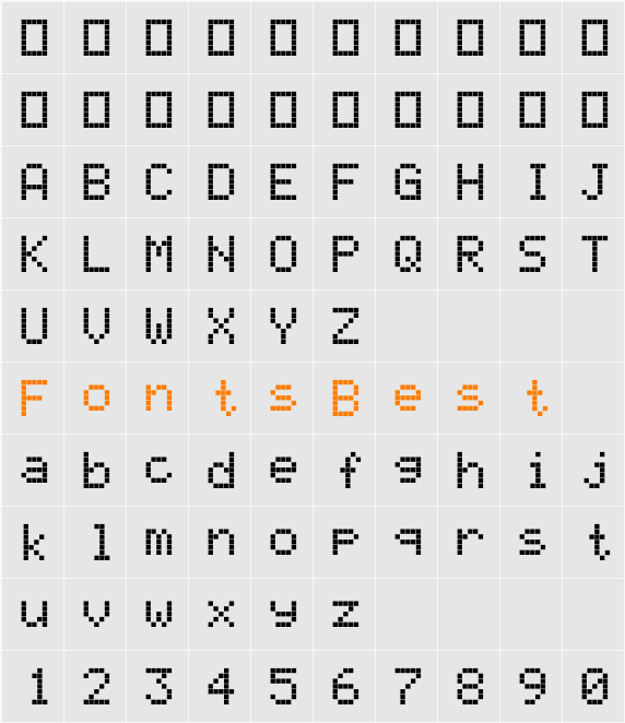 LED Calculator Character Map