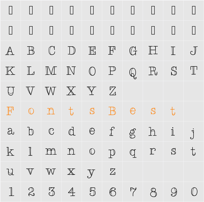 TypeMeTwo Character Map