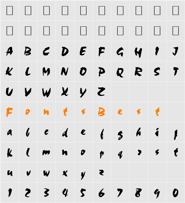Zama Character Map