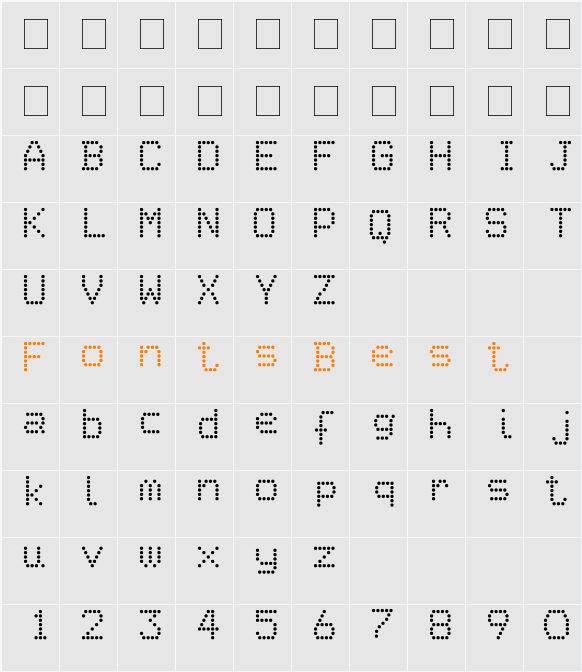 Epson2 Character Map
