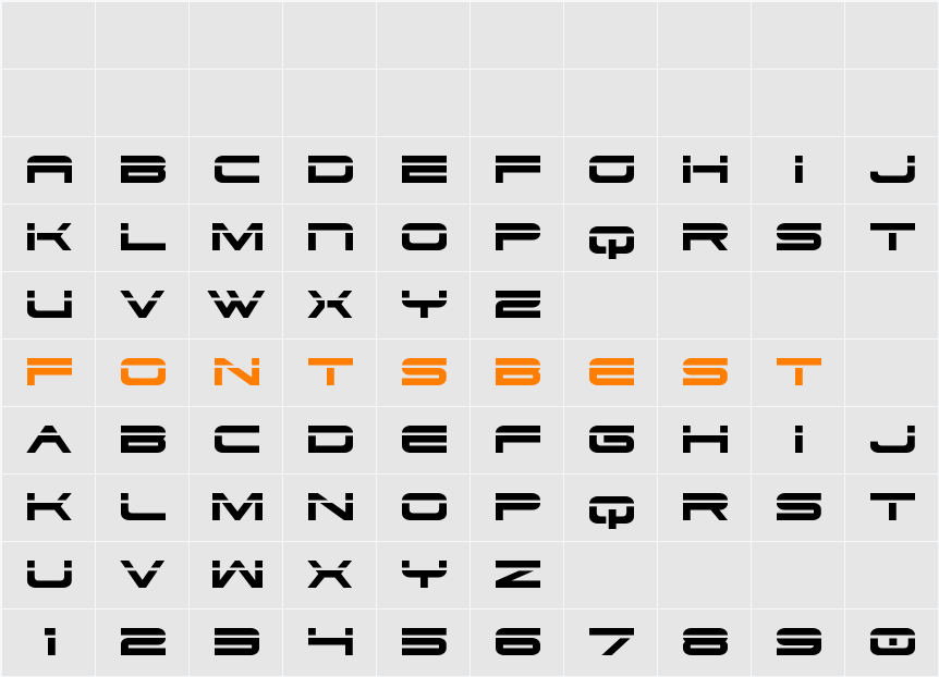 Dodger Laser Character Map