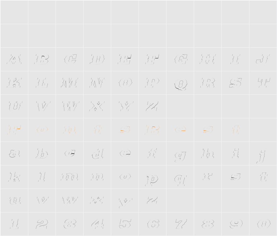 SaddlebagOutline Character Map