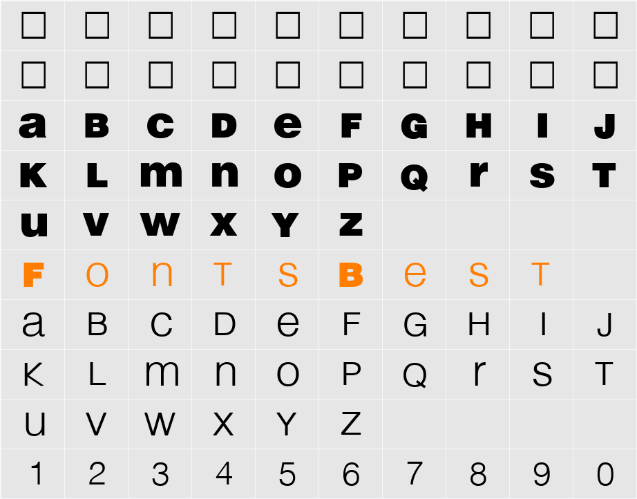 442-CAI978 Character Map