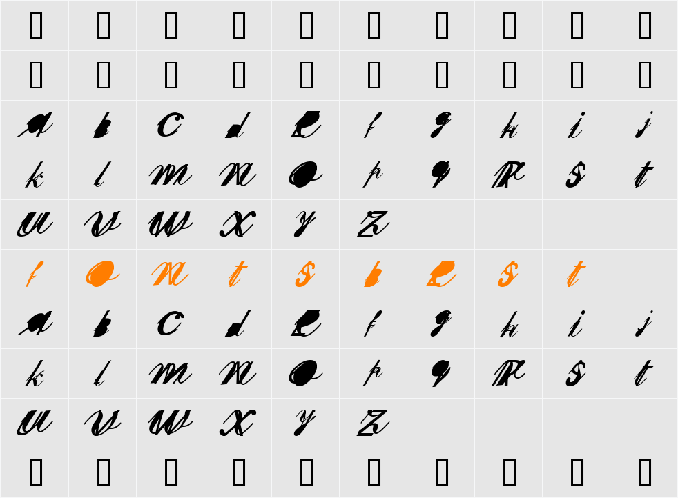 SherleyXXX Character Map
