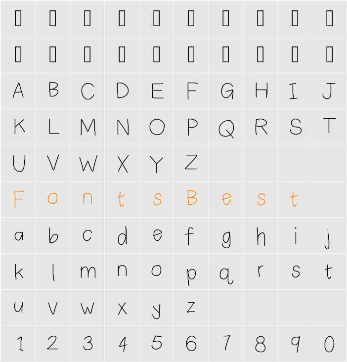 PlainPrint Character Map