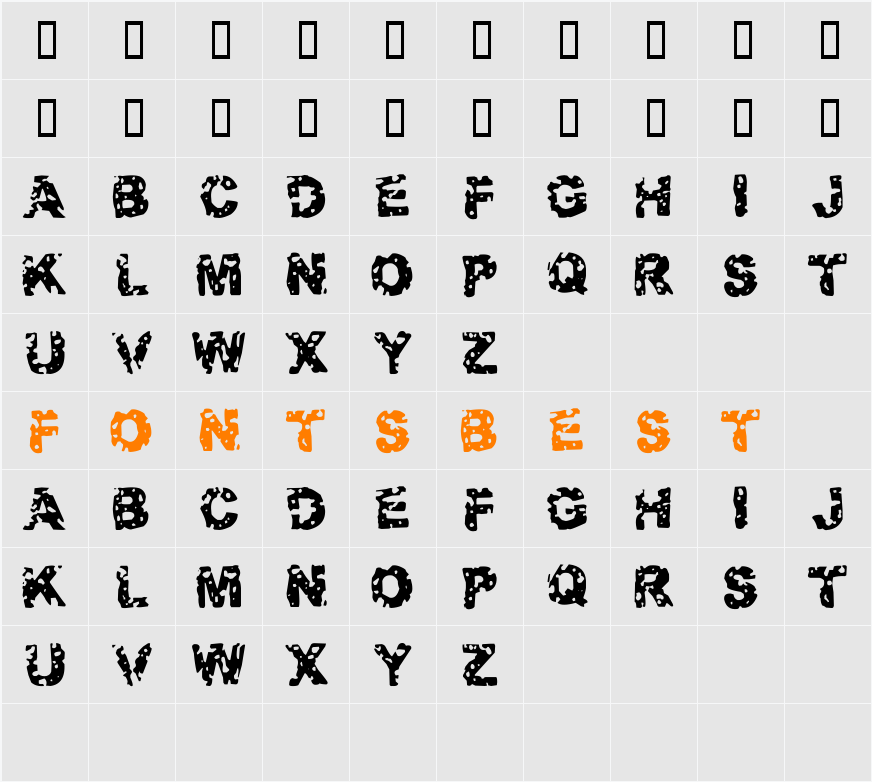 Target Practice Character Map