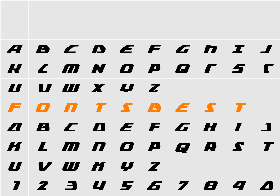 Global Dynamics Bold Italic Character Map