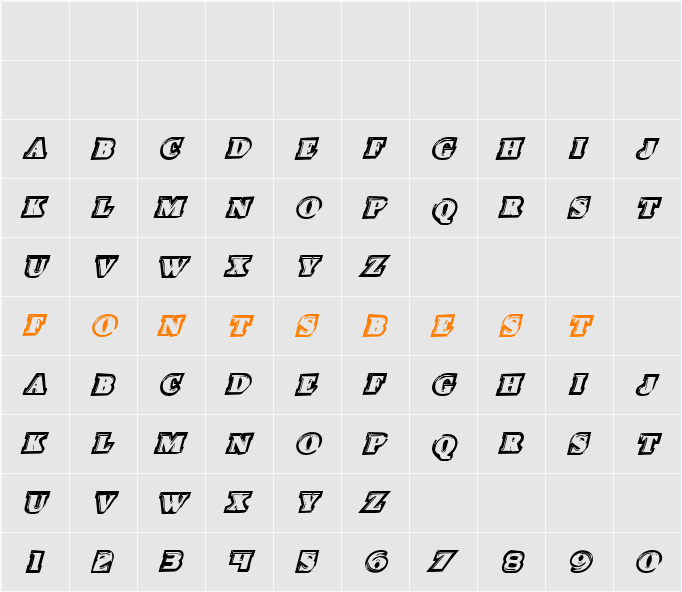 Icebox Art Italic Character Map
