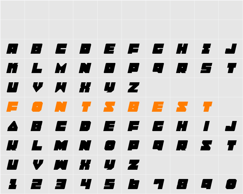 Lobo Tommy Italic Character Map