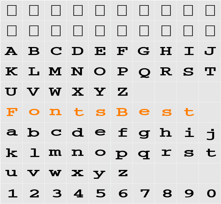 FZ DIGITAL 3 EX Character Map