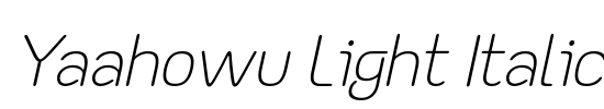 Yaahowu Light Italic